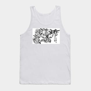 Black and white rose graphic Tank Top